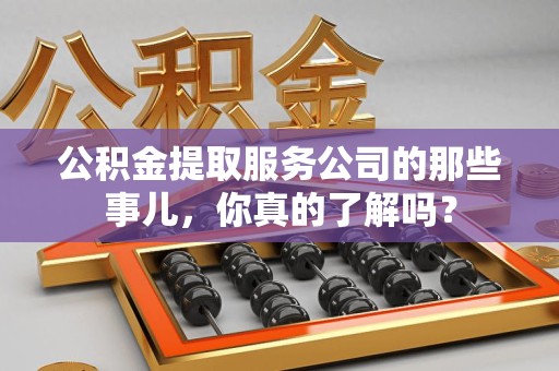 涡阳公积金提取服务公司的那些事儿，你真的了解吗？