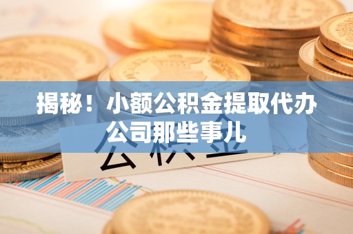 涡阳揭秘！小额公积金提取代办公司那些事儿
